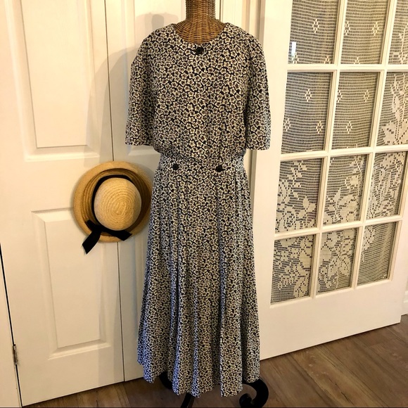 Stunning Retro Liz Claiborne Dress , Sz 12 - Picture 2 of 12
